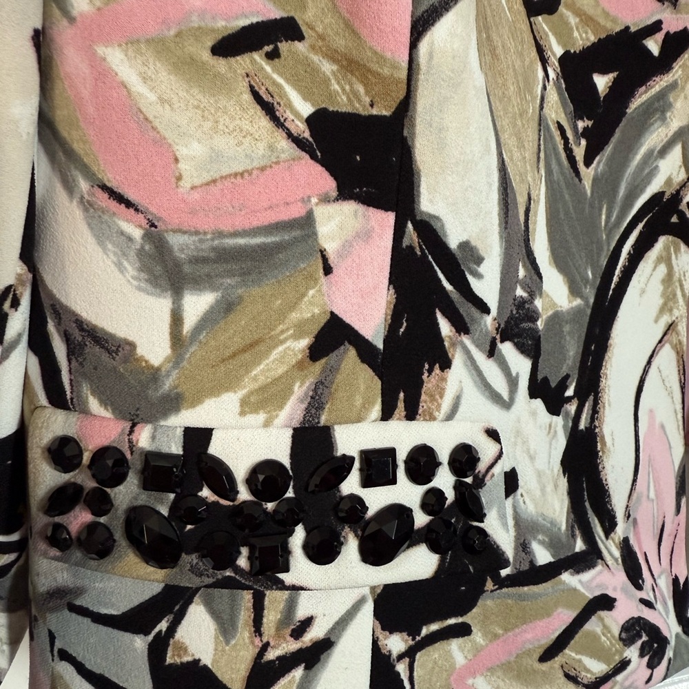 Kasper Women's Floral Blazer - Pink, Black, Tan - Picture 4 of 6